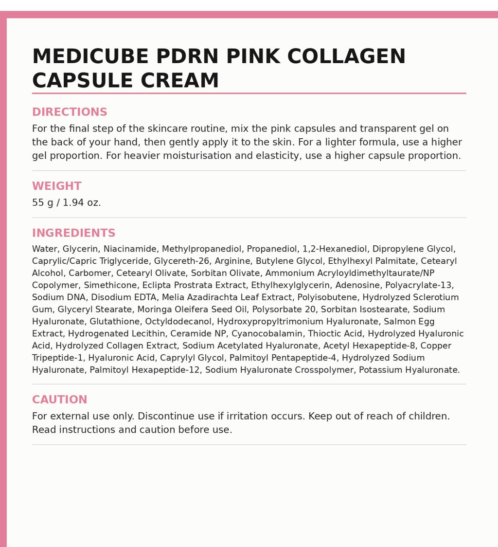 Medicube PDRN Pink Collagen Capsule Cream 55g