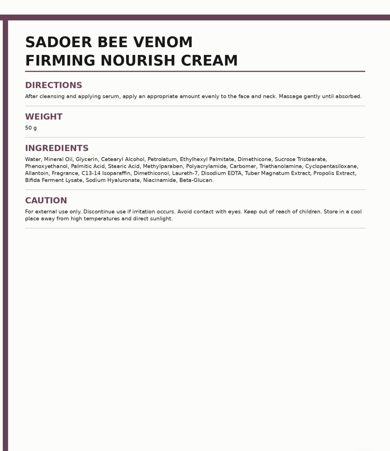 SADOER Bee Venom Firming Set