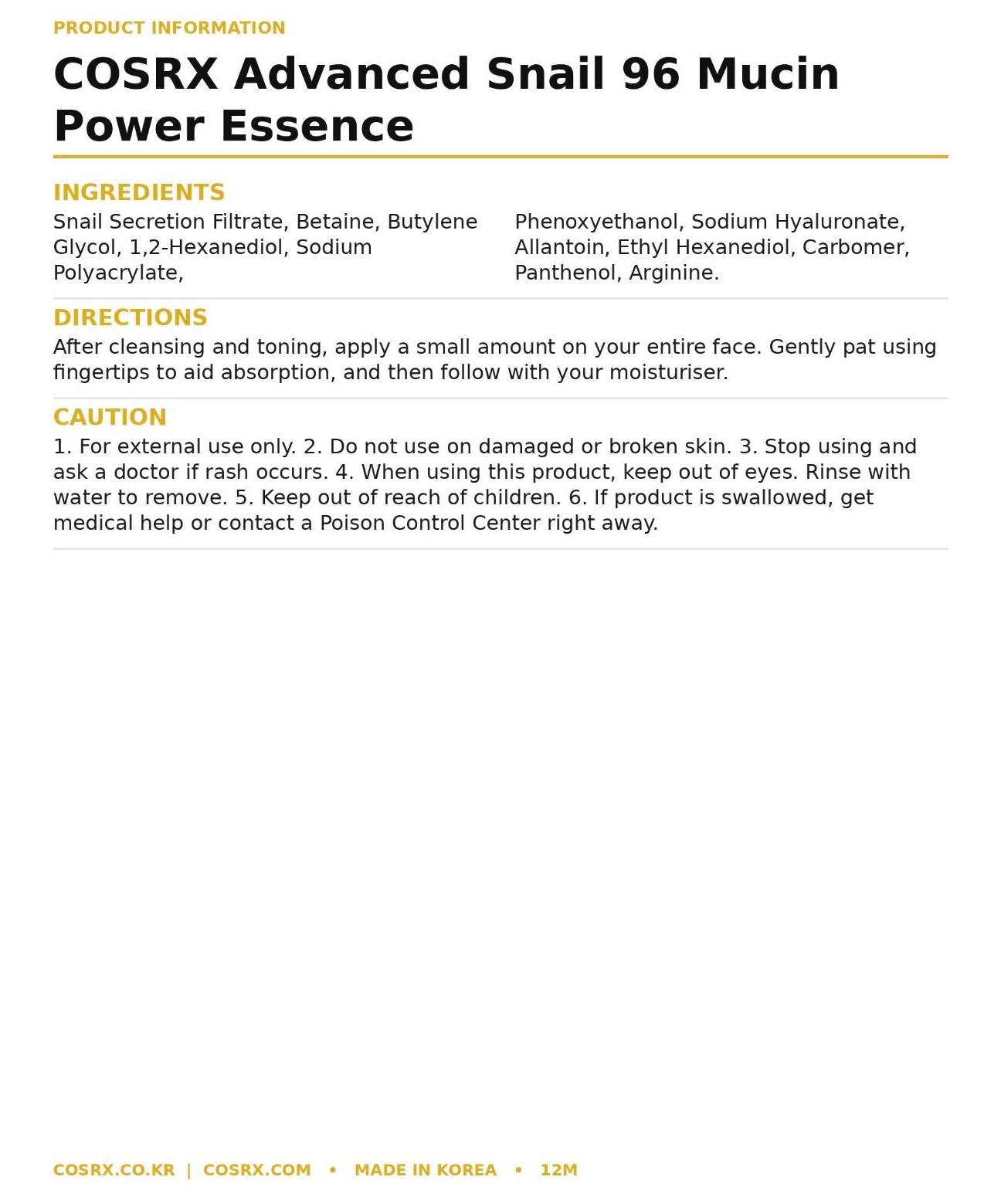 COSRX Advanced Snail 96 Mucin Power Essence