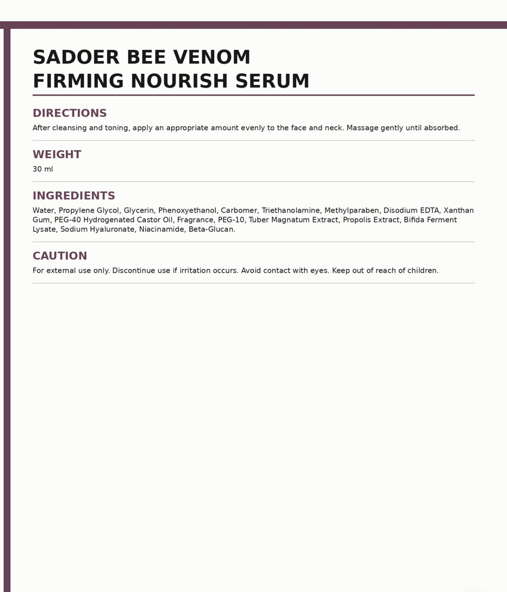 SADOER Bee Venom Nourish Serum 50ml