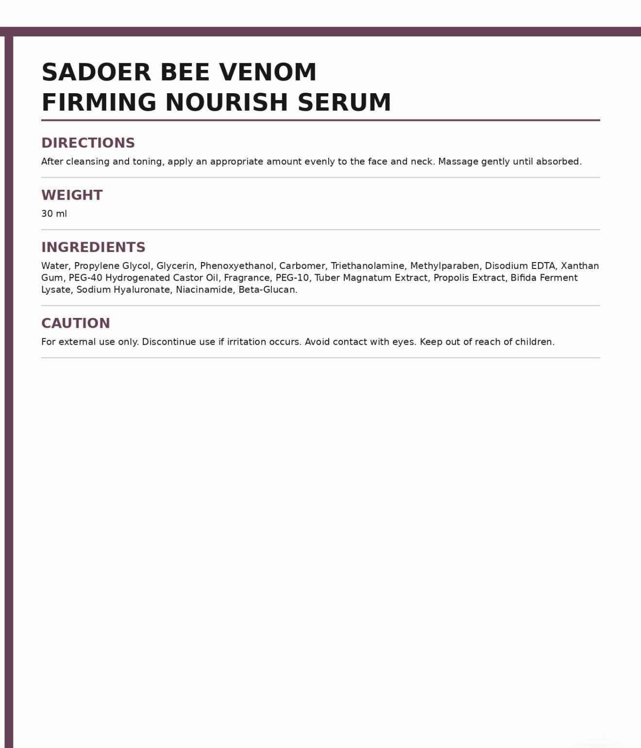 SADOER Bee Venom Firming Set