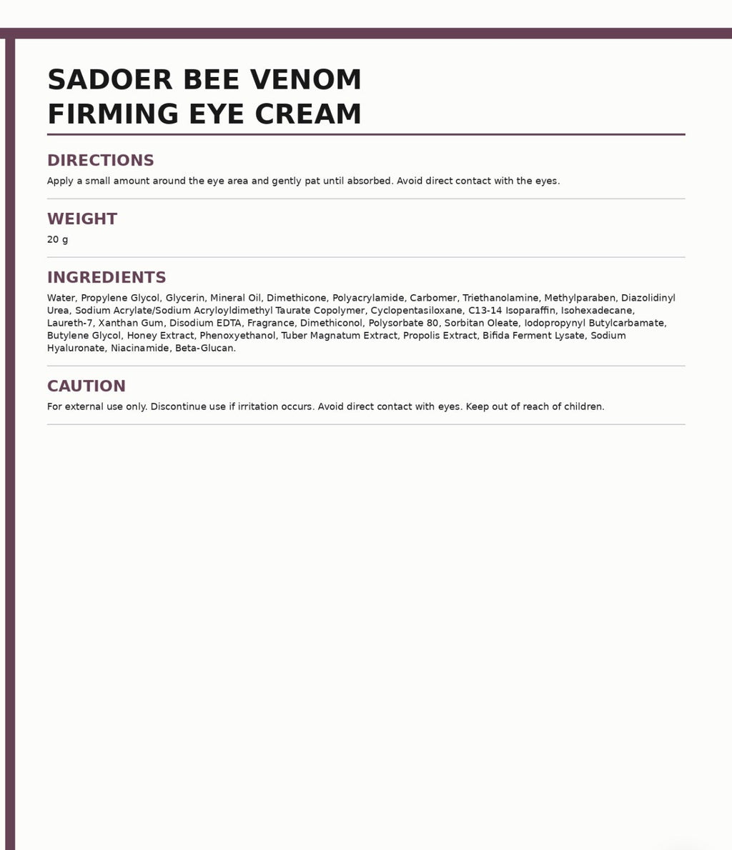 SADOER Bee Venom Firming Set